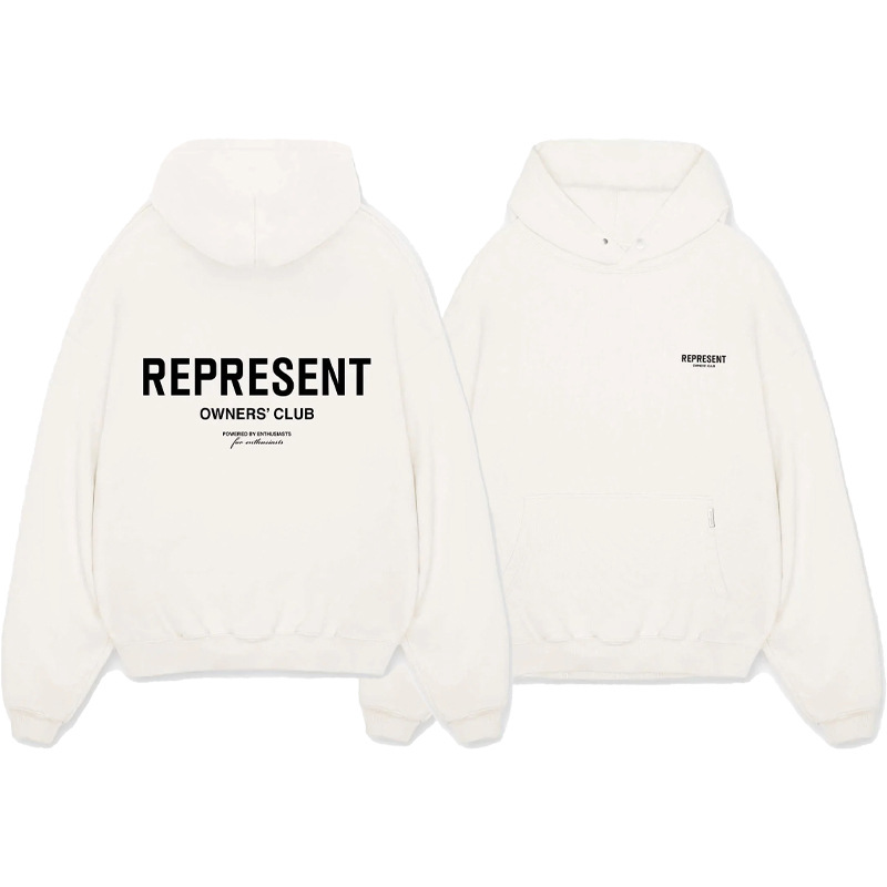 Transfronterizo REPRESENTAR PROPIETARIOS CLUB Terry carta impresión High Street Hombres sueltos suéter con capucha de moda