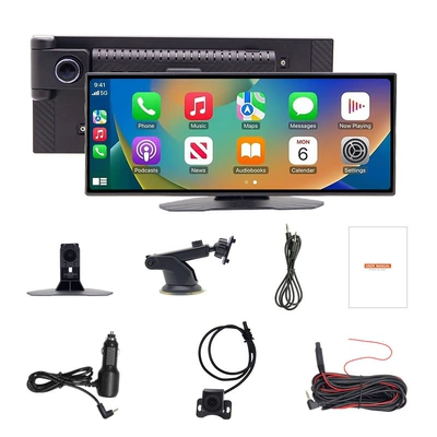 11.26inch Carplay Car Smart Screen Pnd Driving Recorder Reversing Rear View Mobile Phone Screen Projection Navigator (Driving recorder) - no-card-1126inch-wireless-screen-projection-4k-ultra-clear-reversing-camera-suction-cup-bracket