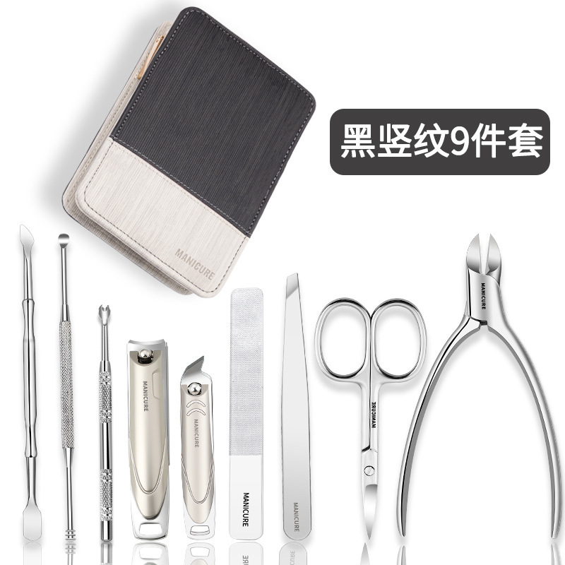 Kit de cortador de uñas a prueba de salpicaduras herramientas de pinza de uñas pedicura pinza de zanja de uñas pinza de garganta de piel muerta empuje inclinado boca doble cabeza