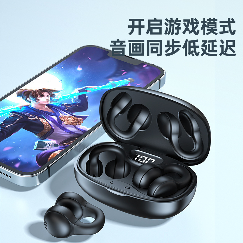 New X58 Ear Bone Conduction Bluetooth Headset Clip-On Wireless Noise Reduction Sports Call Long Battery Life Without Earphones