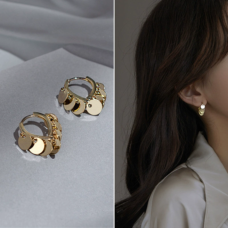 Earrings Silver 925 — Demi-season European Style, Simple Elegant Bright Design, Gold & Silver Options