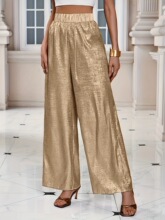 I 15541 Long Sleeve Shirt and Wide Leg Pants Set �������ȿ�