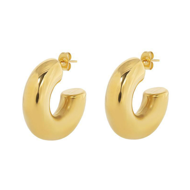 Women'S Gender 1 Pair Simple Style C Shape Stainless Steel Ear Studs