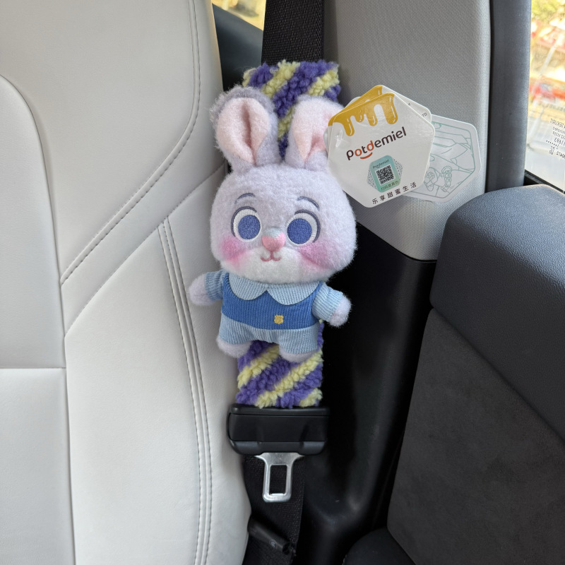 本物のズートピア ジュディ ニック カーシートベルト ショルダーカバー 車の保険ハンドルカバー 車の室内装飾|undefined