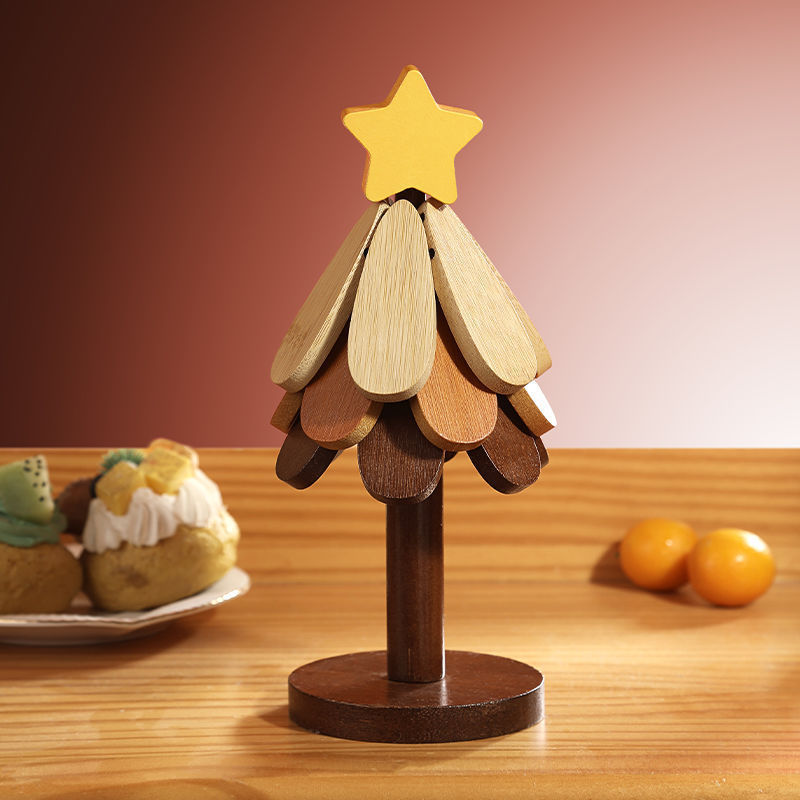 Madera sólida creativa un árbol almohadilla aislante térmico resistente a altas temperaturas alta sensación casera a prueba de quemaduras almohadilla de mortero almohadilla de platos almohadilla de platos