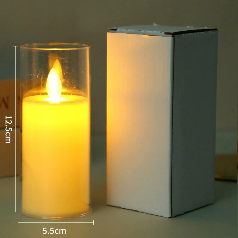LED электронная акриловая свеча, стеклянное вечернее украшение