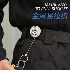 High Resilience Stretchable Steel Rope Key Ring Anti-Loss Anti-Theft Retractable Key Chain Anti-Loss Key Fob Pull-Tab