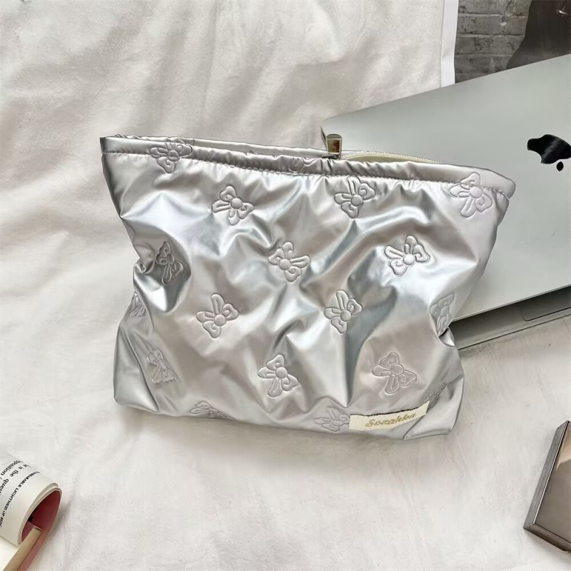 PU 화장품 가방/나비 실버