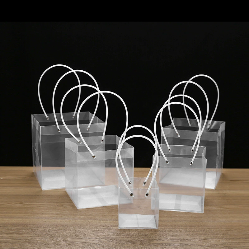 Прозрачная сумка-тоут, квадратная сумка из полипропилена, подарочная сумка, сумка для цветов, сумка для торта, сумка-тоут