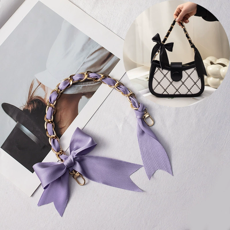 Bag, chain, woven metal handheld accessories, decorations with bow