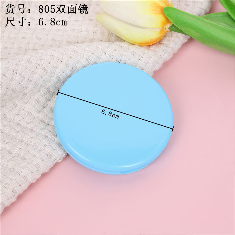 Espejo de maquillaje plegable de plástico con diseño de dopamina, espejo pequeño redondo, espejo de mano portátil de doble cara abatible, espejo plegable.