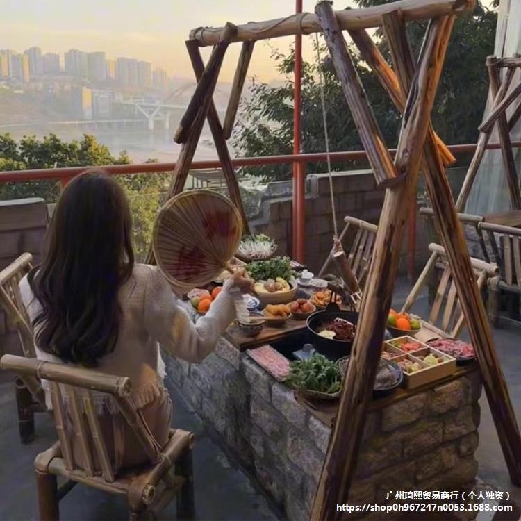 Outdoor Camping Hanging Stove Hot Pot Commercial Stove Hot Pot Hanging Pot Open-Air Hot Pot Restaurant Special Pots