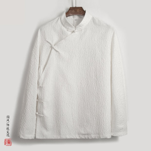 2023 spring and summer new Chinese style men's retro trendy shirt men's Tang suit Hanfu jacquard men's coat men's