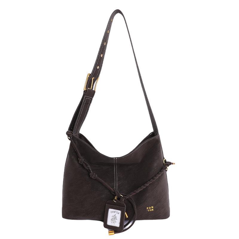 Bolso retro de gran capacidad para mujeres invierno 2025 nuevo estilo de moda alta sensación de bolso especial bolso de balde de agua de invierno
