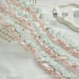 小清新双色金网对花 立体花边  diy手工礼服鞋帽头饰裙边服装辅料