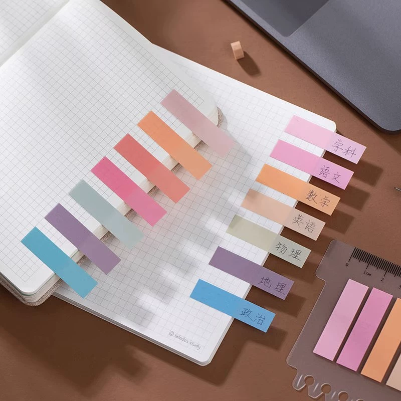 Sticky index tabs (Mododi) PET, 10-color sets — 200 pcs per pack, removable note markers