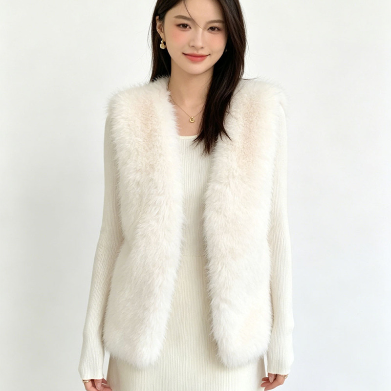 Fox Fur Vest for Outerwear, Versatile Autumn and Winter Style, Red Fur Coat, Sleeveless Cardigan, Autumn and Winter Style, Eco-Friendly Fur Fox Fur Vest for Outerwear, Versatile Autumn and Winter Style, Red Fur Coat, Sleeveless Cardigan, Autumn and Winter Style, Eco-Friendly Fur