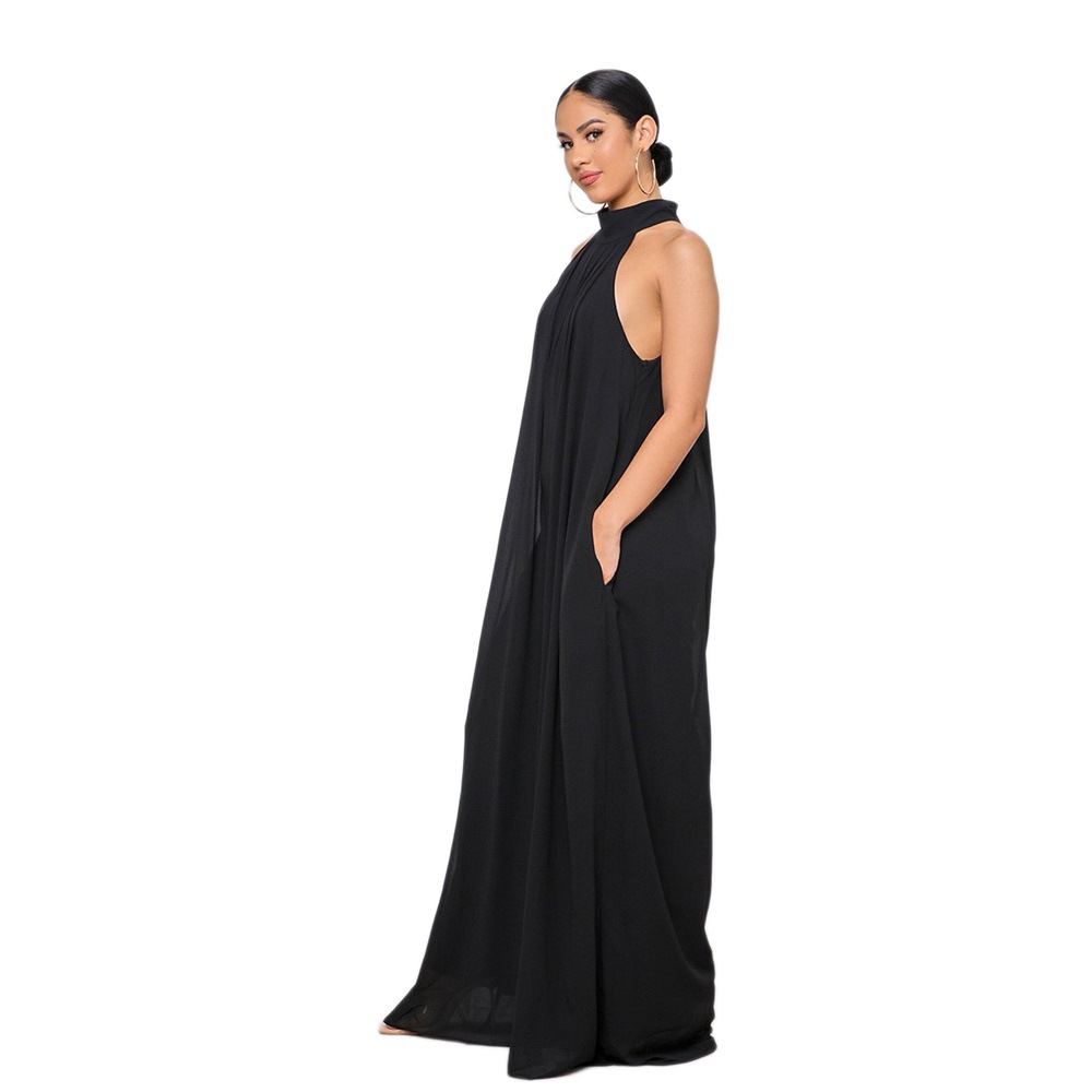 350g Weight Full Length Pants Length Polyester, Chiffon Fabric Type Mid Waist Waist Line Jumpsuits Pants Type Inelastic Elasticity Holiday, Family Gathering, Tea Party Occasion Loose Fit Type Solid Color Pattern Summer, Spring Season Women's Gender Simple Style, Classic Style Style Women's Holiday Family Gathering Tea Party Simple Style Classic Style Solid Color Full Length Jumpsuits 20