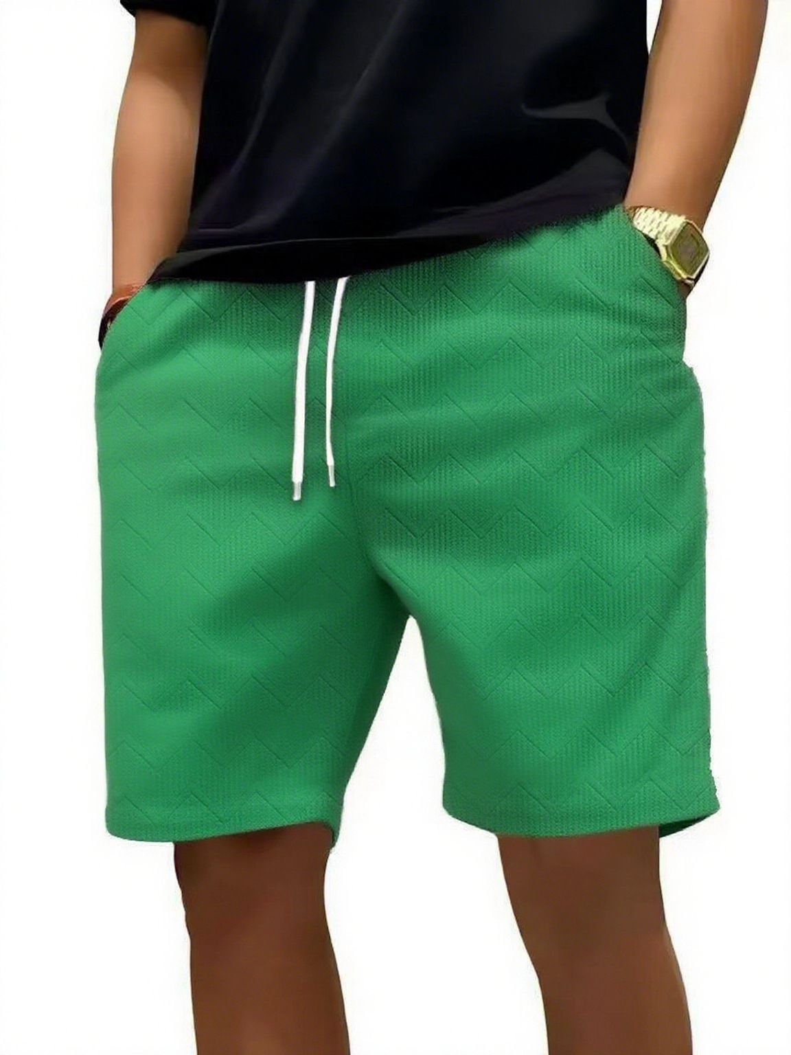 Summer New American-Style Men's Jacquard Design Niche Loose Plus-Size Sports Casual Shorts Cross-Border