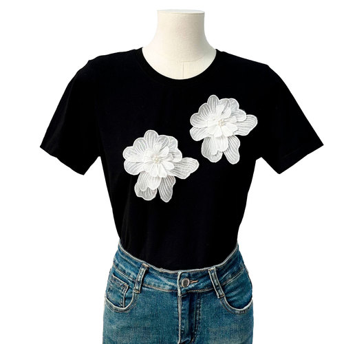 2025 Live Streaming Best-Selling Multi-Layer 3D Embroidered Flower Beaded Decorative Patch Anti-See-Through Collar Corsage