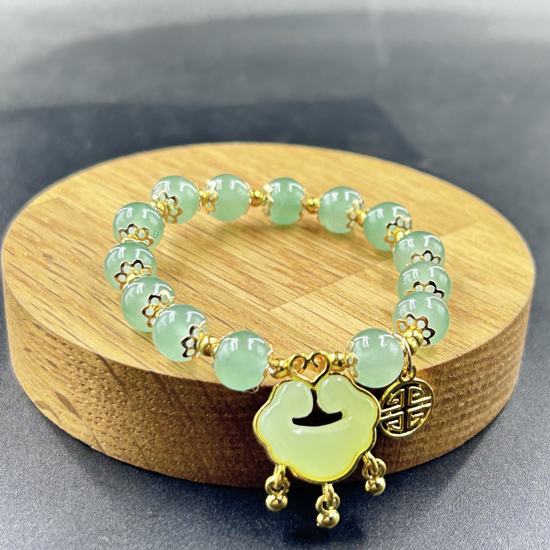 Tiktok caliente Lucky imitación cinabrio pulsera cuentas de la suerte de los hombres y las mujeres de la pulsera estilo Chino con cuentas de mano