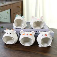 可爱卡通动物陶瓷仓鼠窝夏天散热消暑睡觉冰凉房子金丝熊陶瓷窝