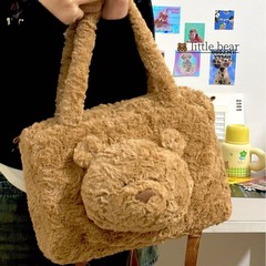 日系ins漫画バルセロナ熊毛大容量の特包多機能斜めにバッグの軽いリュックサック