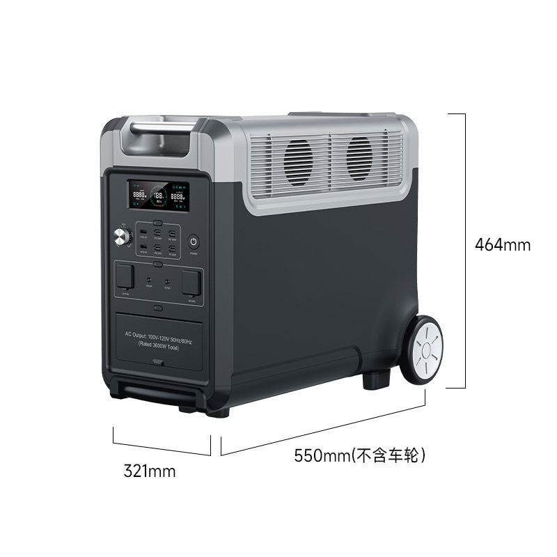 Batería de fosfato de hierro de litio para camping RV batería de almacenamiento de energía 3600W fuente de alimentación al aire libre de alta potencia 2048Wh