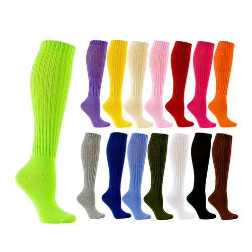 Cross-border socks spring and summer European and American style thin slouch socks women's colorful mid-calf trendy pile socks 