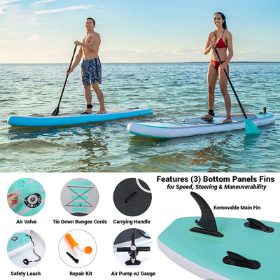 拉丝料充气水上浮板滑水板 站立式水面滑浪板 漂流sup冲浪板