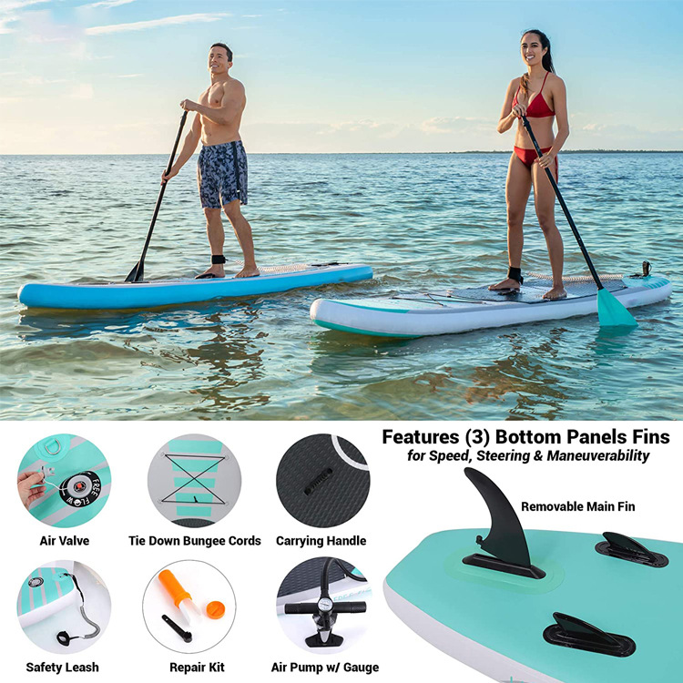 拉丝料充气水上浮板滑水板 站立式水面滑浪板 漂流sup冲浪板