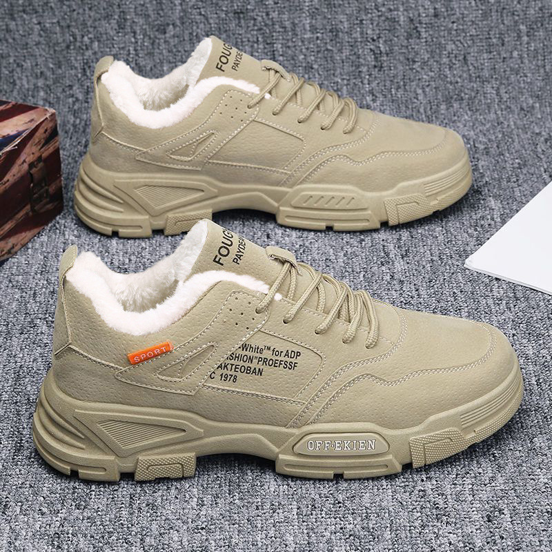 스노우 부츠 남성용 겨울 남성용 신발 기모 두꺼운 따뜻한면 패딩 신발 미끄럼 방지 작업화 남성용 로우 탑 마틴 부츠