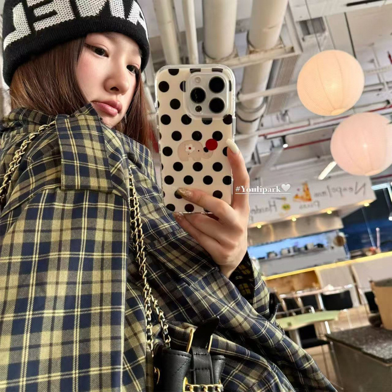 Cute Polka Dot Round-nosed Elephant Case For IPhone 16, Pro, 17 Pro Max, Full Coverage_voghion.com