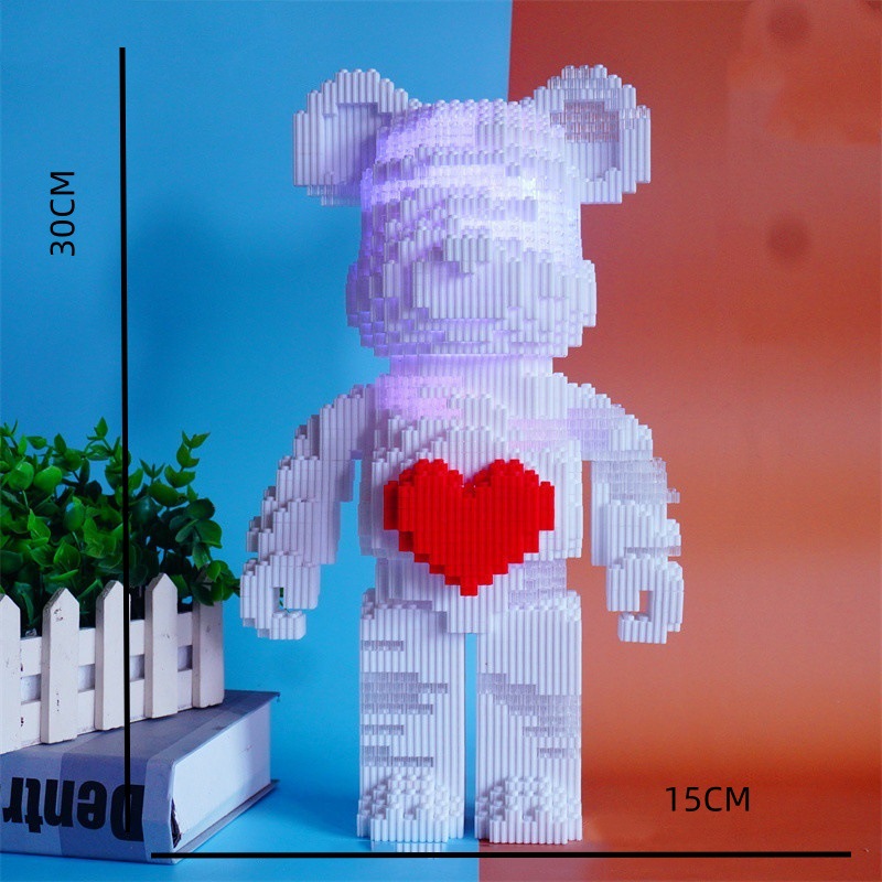 Compatible con Lego pequeñas partículas ensambladas juguete Super blanco oso violento bloques de construcción grande decoración piso adulto alta dificultad rompecabezas