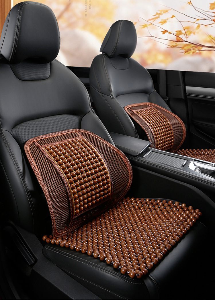Wooden Bead Car Seat Cushion Summer Breathable Cooling Cushion Ventilated Universal Seat Cushion Mat Large Truck Car Summer Seat Cushion