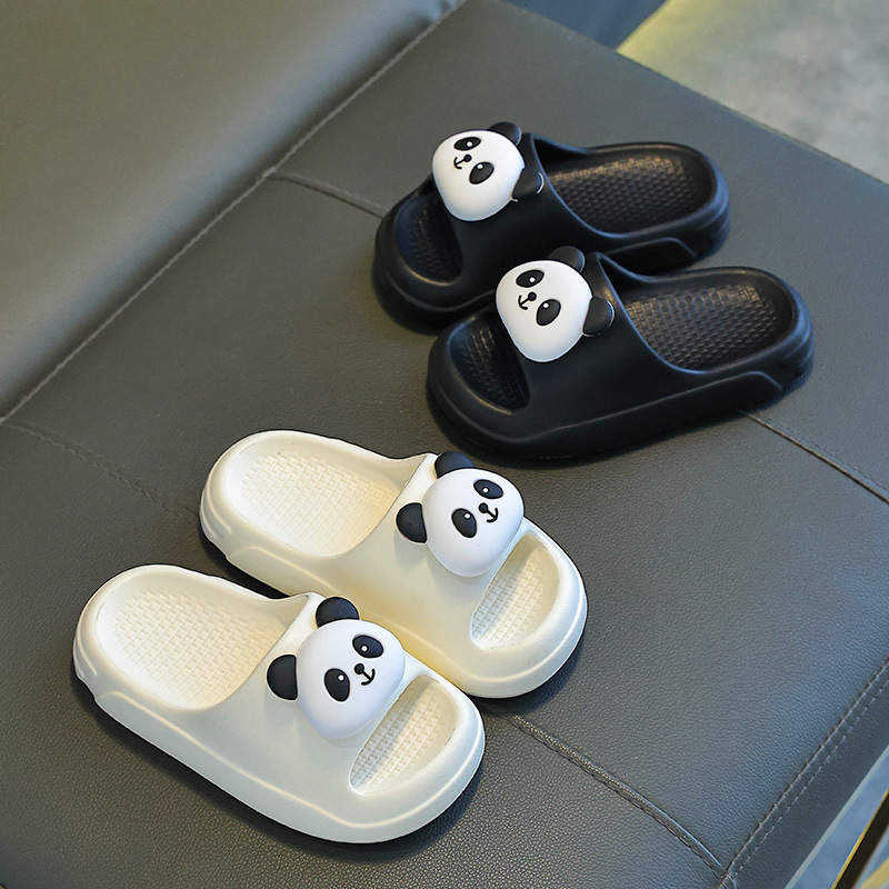 Zapatillas infantiles verano 2025 nuevo niño interior antideslizante bebé casa arrastrar niñas niños zapatillas panda