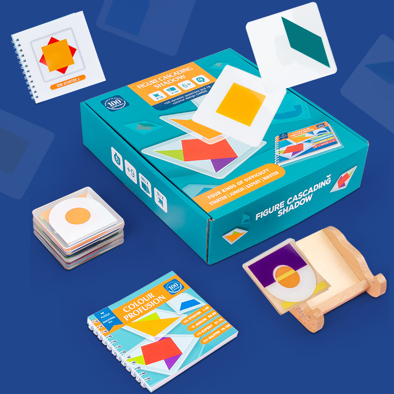 Wooden Tangram Layer Overlay Shadow Table Game Toys Young Children's Mind Training Beneficially Intelligence Enlightenment Early Education Puzzle