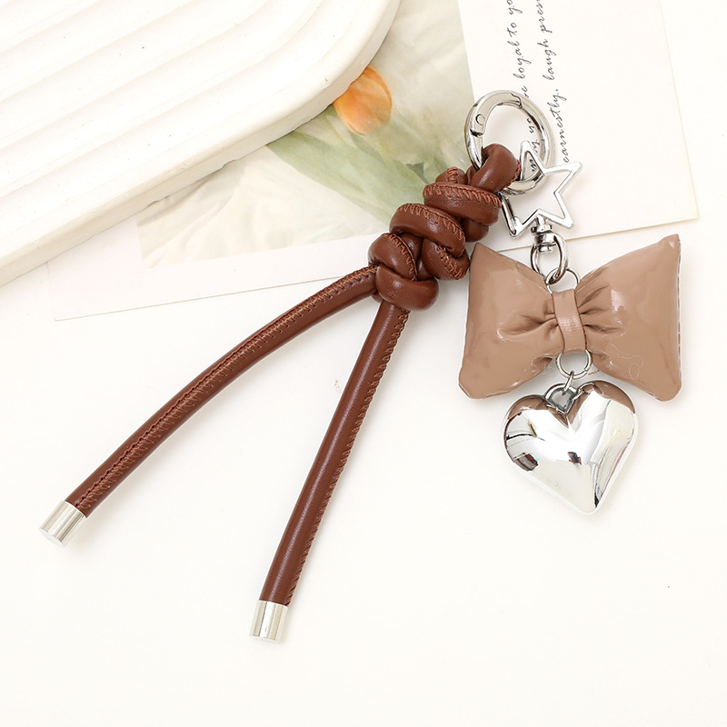 Holiday, Daily, Selfie Occasion 1 Piece Basic Heart Shape Bow Knot Pu Leather Valentine'S Day Keychain