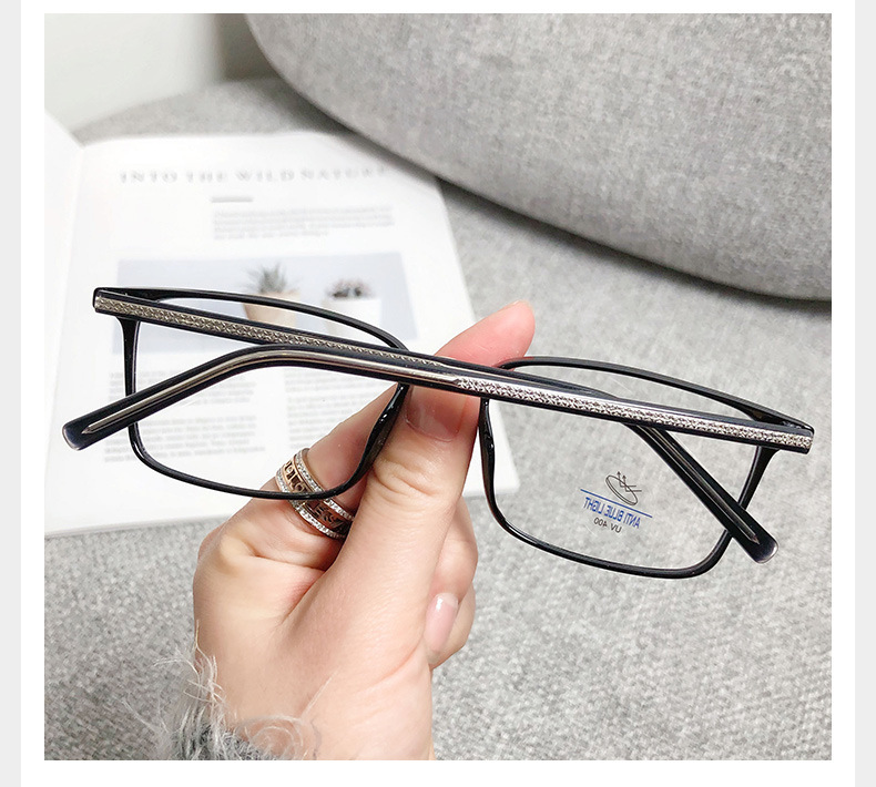 时尚简约素颜眼镜框女士平光镜 TR90个性防蓝光眼镜可配近视批发详情4