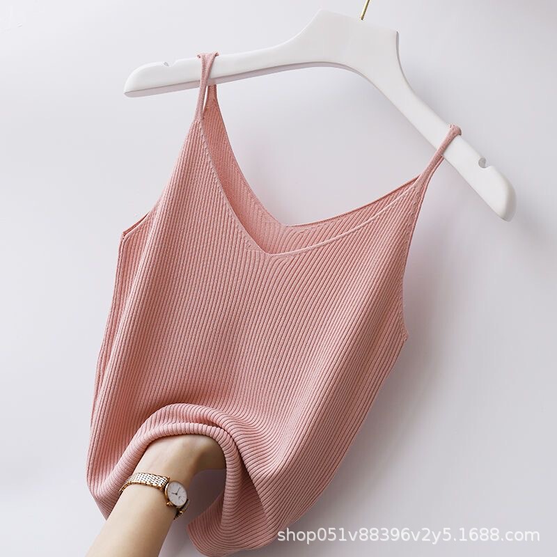Plus-Size Summer Women's Loose Sleeveless Ice Silk Sexy Short Knitted Tank Top New Slimming Top Plus-Size Summer Women's Loose Sleeveless Ice Silk Sexy Short Knitted Tank Top New Slimming Top