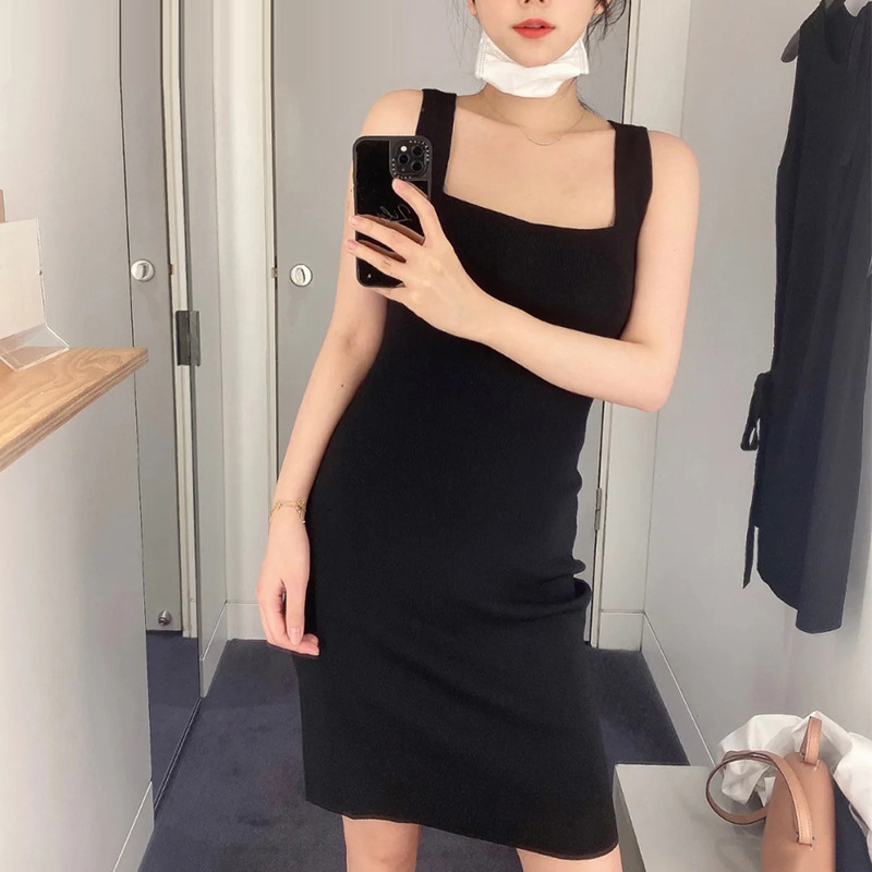 14-Needle Flat Cool Texture 2025 Summer Knitted Women's Slim Slim Vest Dress Cos Style Short Skirt