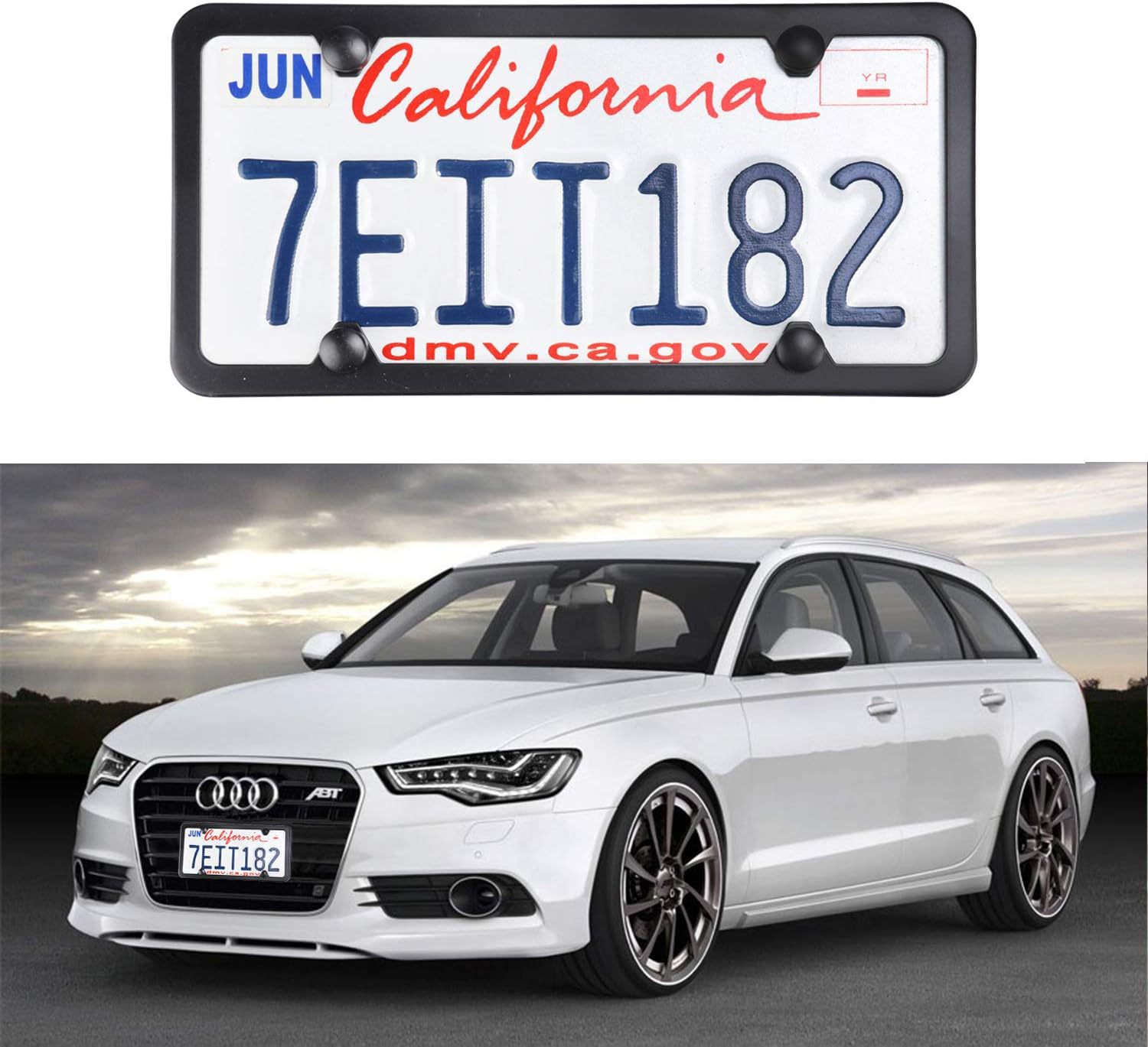 Factory Direct Sales 4-Hole American License Plate Frame Stainless Steel American License Plate Frame with Accessories Cross-Border Amazon