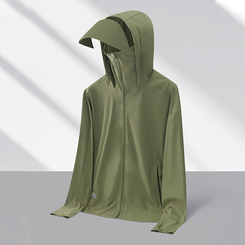 Hielo de nylon helado de verano ropa de protección solar anti-UV para hombres y mujeres UPF100 + encapuchado viaje deportivo exterior image 9