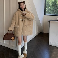 糖糖~软糯奶茶色可爱乖巧加绒保暖牛角扣加厚外套棉衣