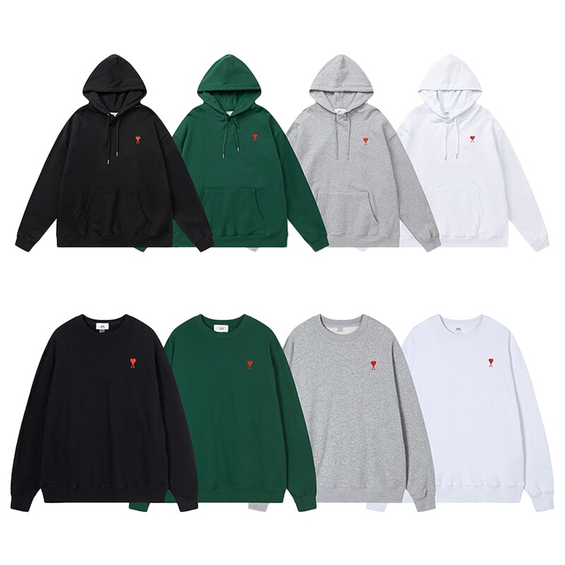 Cross-Border Ami Cs Hooded Embroidered Heart Sweatshirt for Men and Women, Autumn and Winter American-Style Loose Casual Sports Hoodie Jacket