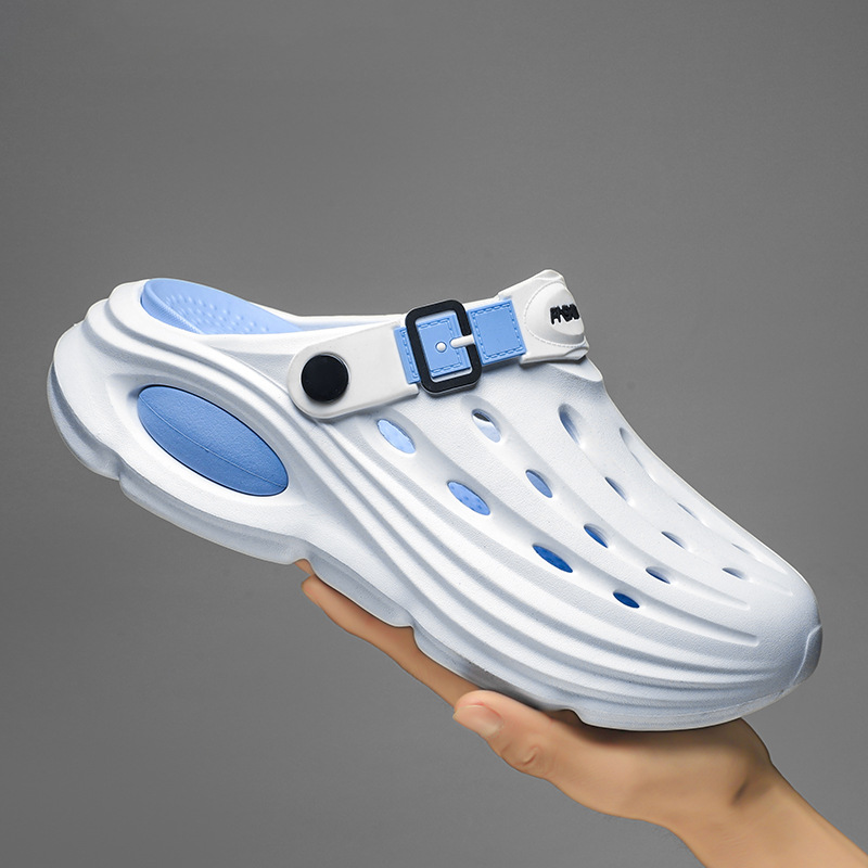 Primavera y verano 2025 hombres transpirables y cómodos a juego de colores tendencia moda casual todos los días zapatos con agujeros para hombres