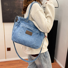 文艺复古牛仔包包女包新款通勤大容量手拎包学生上课单肩斜挎包