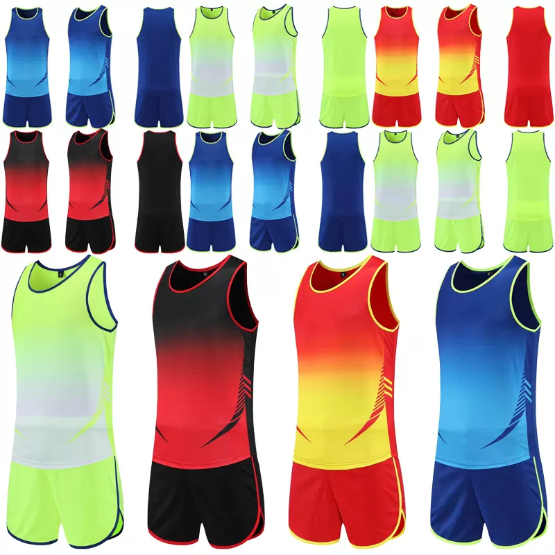 迷彩 田径训练服2022新款依众 田径服套装男女印字透气体考运动服