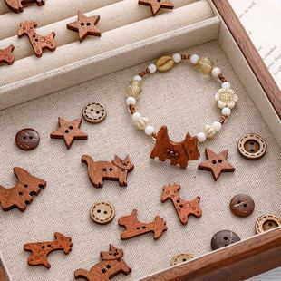 Wood Button Cute Animal Coconut Shell Button Handmade DIY Jewelry Bracelet Necklace Pendant Earrings Accessories Material