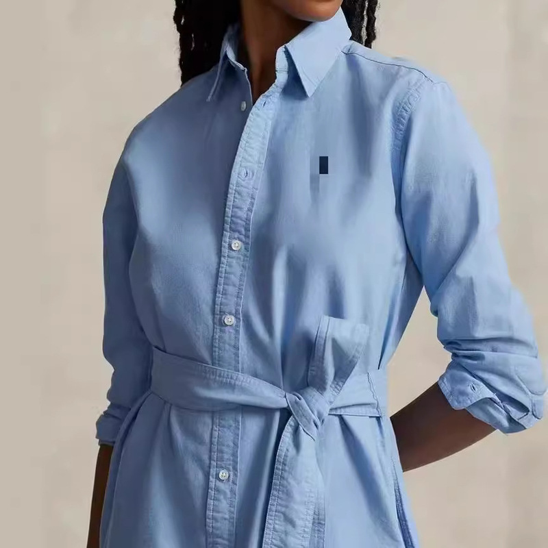 2025 French-Style Casual Dress for Women, High-End Long Straight Shirt Dress with Belt 2025 French-Style Casual Dress for Women, High-End Long Straight Shirt Dress with Belt